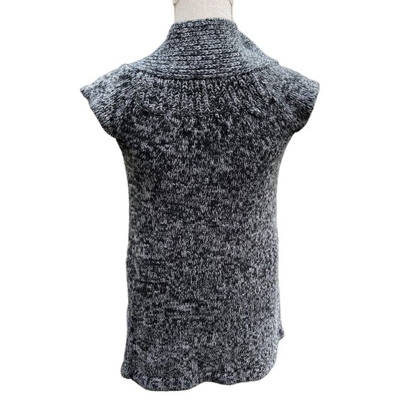 Derek Heart Chunky Knit Cardigan Sweater Juniors Size S Gray 2 Button High Neck - Picture 2 of 10